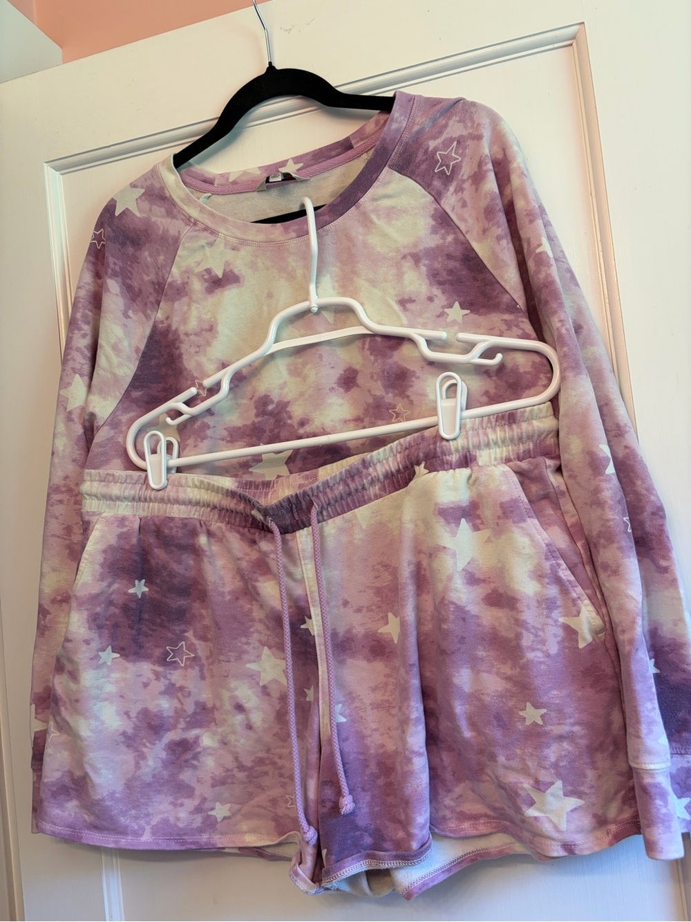 Wildfox 2 Piece Star Purple Tie-dye Set Comfy Galaxy Althletic Q1
